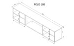 Cama TV Stand White M180xD33xH39cm - Image 5