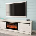RTV GRANERO + fireplace cabinet 200x56.7x35 white/gloss white