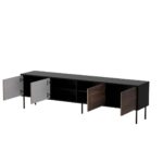 Sideboard Wooden Black/walnut 200x40x55cm - Image 2