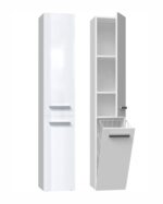 Bathroom cabinet NEL IV 31x30x174 cm  white  glossy - Image 2