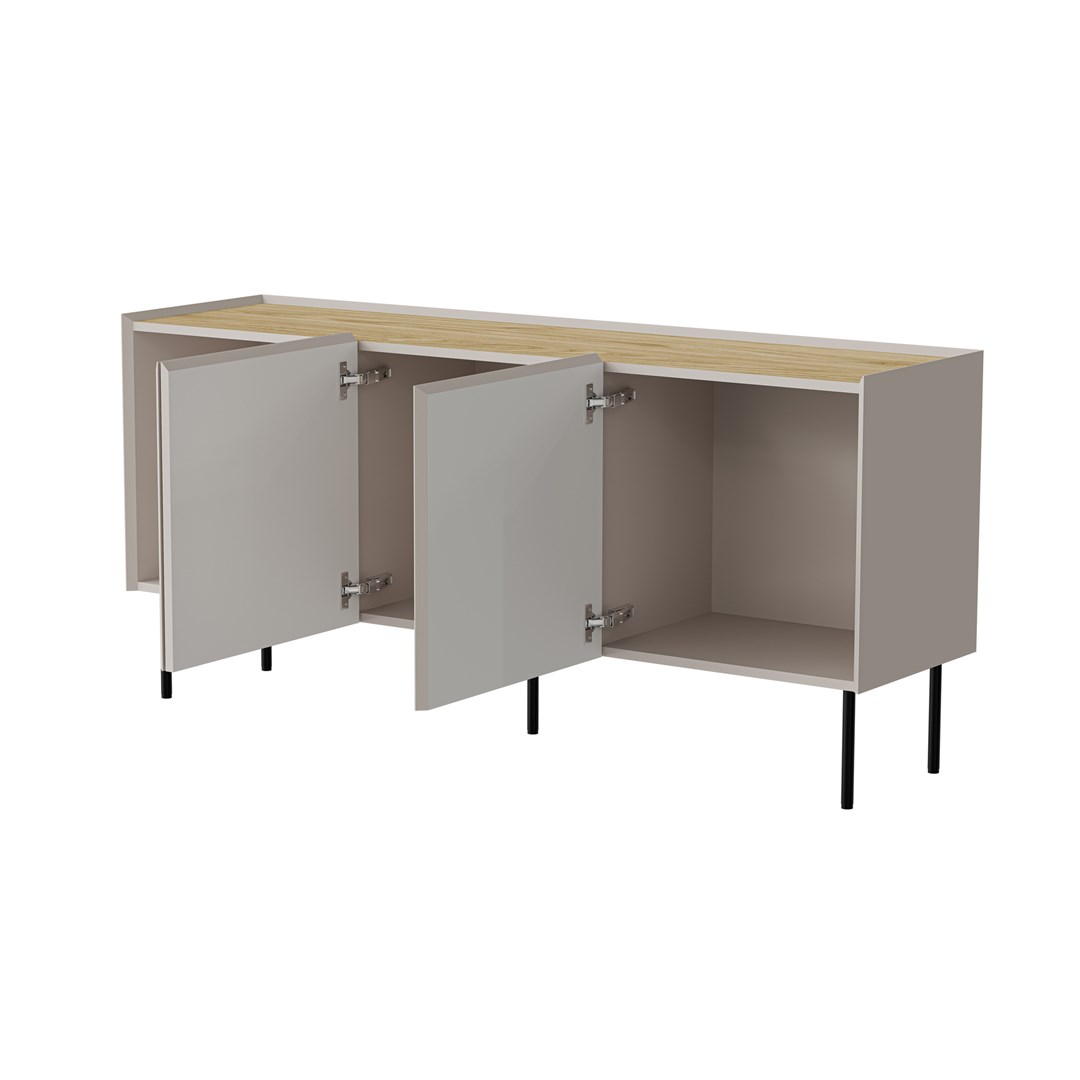 Cama FELLINI chest of drawers 150x40x70 cashmere + oiled oak top - Image 1