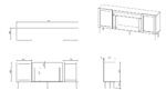 JUTA EF chest of drawers + electric fireplace 202x39.5x85 black + linol calabria