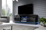 Cama TV cabinet QIU 160 MDF black gloss/black gloss - Image 6