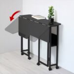 Maclean Folding Desk/Table  Black  Mobile  100x73 cm  max. 50 kg  Angled  L-Shaped  MC-126 L/B - Image 7