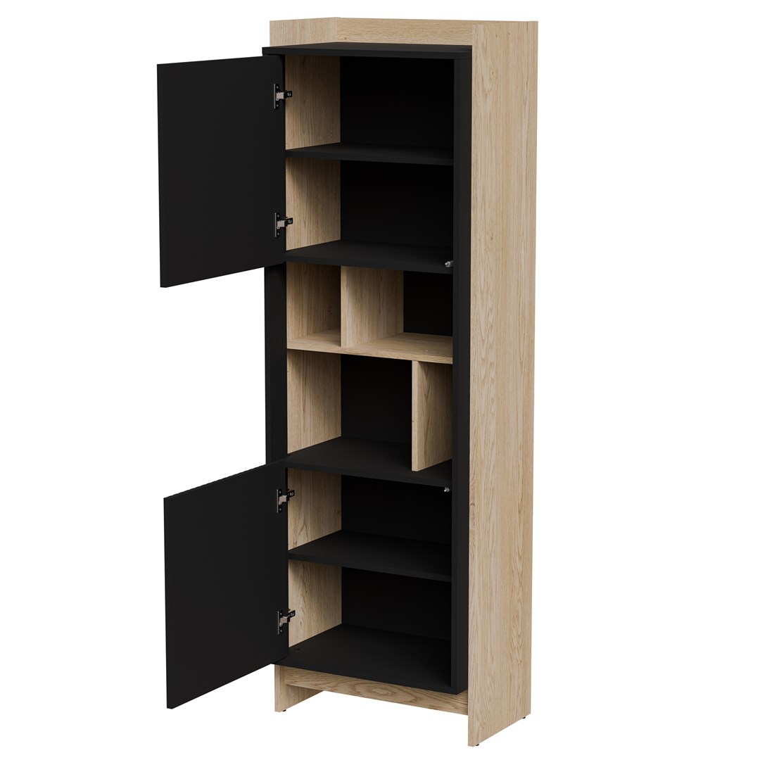 Cama PORTO 59x38x180 display cabinet oak/black - Image 1
