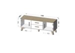 Cama RTV stand LOTTA 140cm white + sonoma oak