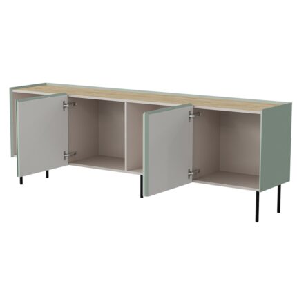 Cama FELLINI chest of drawers 200x40x70 olive + oiled oak top