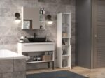 Bathroom cabinet NEL I 31x30x174 cm  white  glossy - Image 4