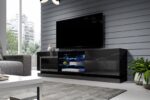 Cama TV cabinet QIU 200 MDF black gloss/black gloss - Image 6