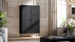 Sideboard Wooden Black 100x39x166cm - Image 2