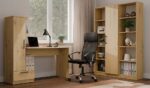 COSMO Oak Artisan Desk + Bookcase Set - Image 9