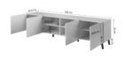 RTV cabinet ABETO 200x42x52 white/gloss white - Image 3