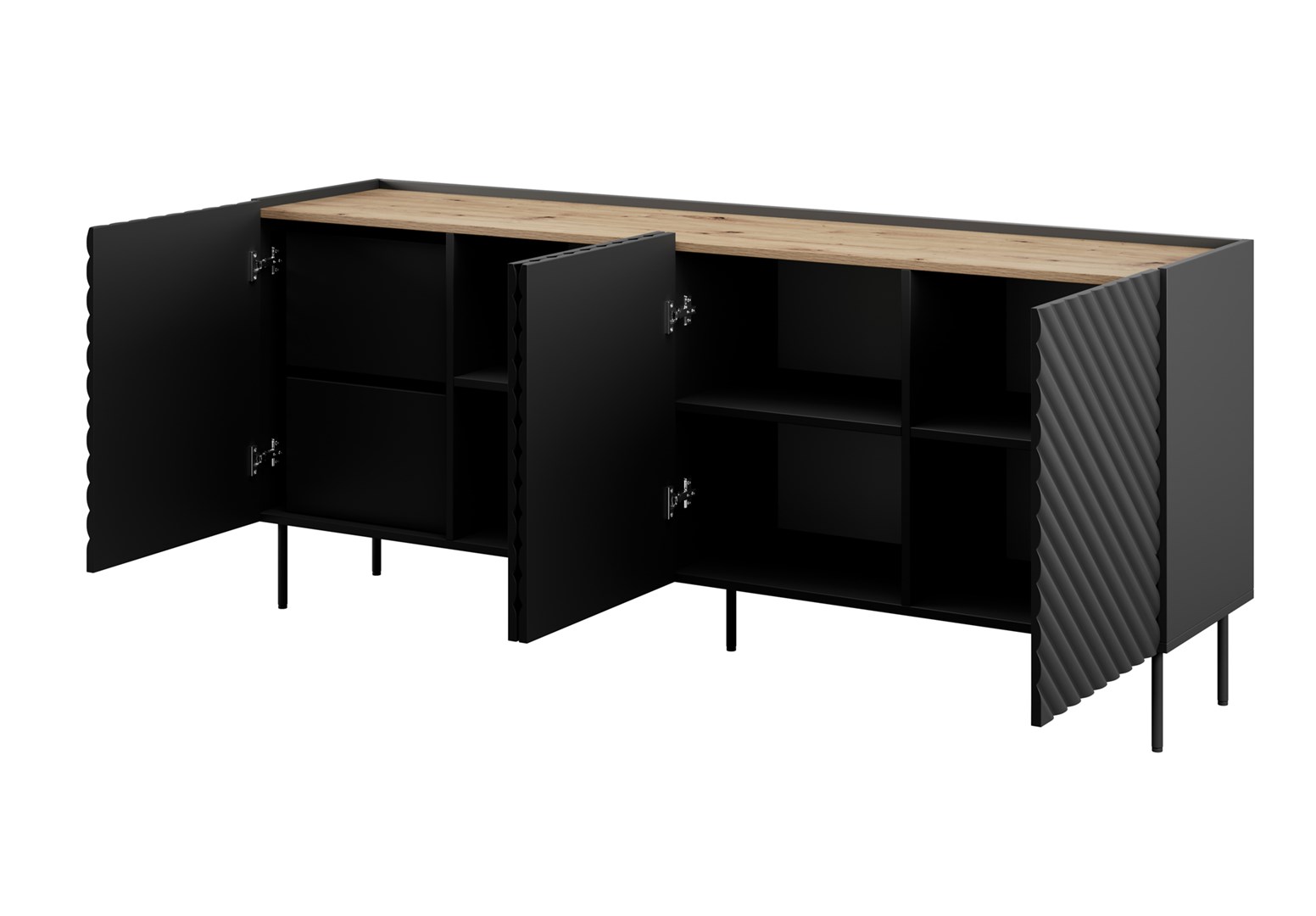 4D2SZ ONDA chest of drawers 200x45x85 black - Image 1