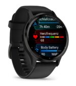 Garmin Venu 3 Stainless Steel 45mm Waterproof Smartwatch with Heart Rate Monitor (Slate Bezel With Black Silicone Band) - Image 2