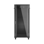 19  27U 600 × 1000 BLACK FLOOR-STANDING RACK CABINET WITH GLASS DOOR  LANBERG (FLAT PACK)