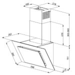 Vertical Eco Duo Glass Wall-mounted chimney hood Black - Image 5