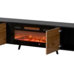 Cama Volare RTV cabinet 200 x 39 x 49 cm black/walnut + fireplace