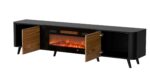 Cama Volare RTV cabinet 200 x 39 x 49 cm black/walnut + fireplace