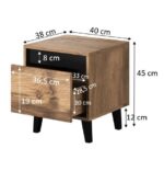 Bedside Tables Wooden Brown 2 Pieces 40x38x45cm - Image 3