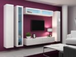 Vigo 180 Wall Living Room Display Cabinet made of Particleboard with Glass White / White Gloss 40x30x180cm - Image 24