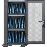 Manhattan iPad to 13   MacBook Air to 13  & Chromebook 14  30-bay Charging Trolley/Cart via USB-C (30W)  Also other tablets/smartphones (with device to USB-C cable)  Bays 404x27.6x283mm  USB-C charging cables included  Cabinet