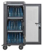 Manhattan iPad to 13   MacBook Air to 13  & Chromebook 14  30-bay Charging Trolley/Cart via USB-C (30W)  Also other tablets/smartphones (with device to USB-C cable)  Bays 404x27.6x283mm  USB-C charging cables included  Cabinet