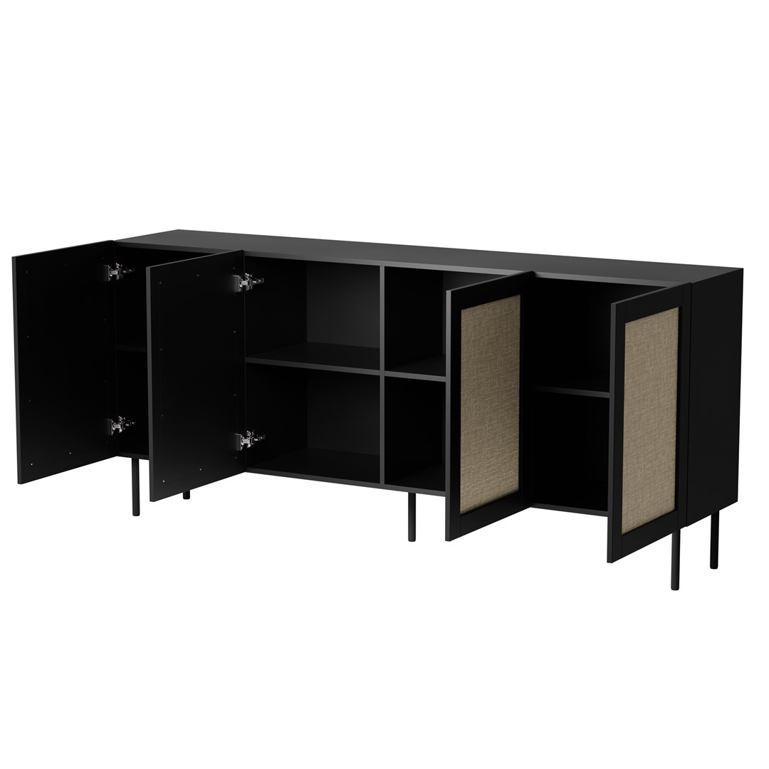 JUTA 4D chest of drawers 4D 200x39 5x90 black + linol calabria - Image 1