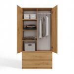 Double Door Wardrobe Oak 90x50x180cm - Image 5