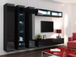 TV Stand Vigo 180 Black / Black Gloss M180xD30xH40cm - Image 11