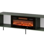 Cama RTV cabinet EF + fireplace black TRESSE 180x40x54.5 matte green