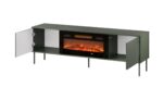 Cama RTV cabinet EF + fireplace black TRESSE 180x40x54.5 matte green