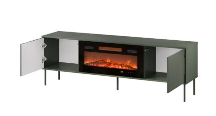 Cama RTV cabinet EF + fireplace black TRESSE 180x40x54.5 matte green