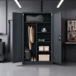 Iron Mate SATURN Metal Utility Cupboard 185x90x45 Anthracite RAL7016 - Image 4