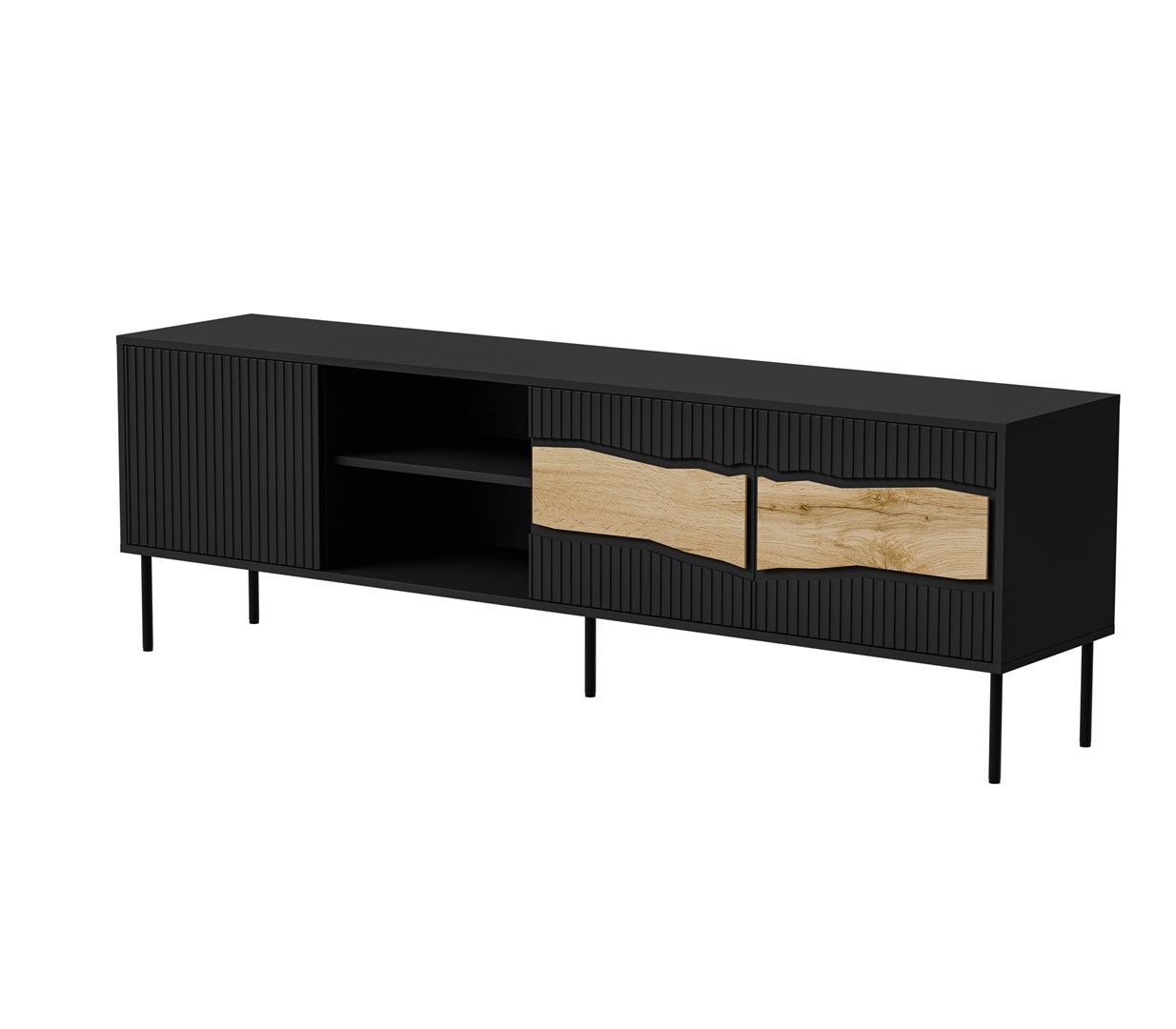Cama INSERTO 3D1W TV cabinet 190x40x61.5 black + LED - Image 1