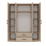 Four Door Wardrobe Romana 160 Son with Mirror Son 160x52x205cm - Image 2