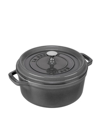 Staub Round Cocotte, 24cm Graphite Grey, Cast Iron