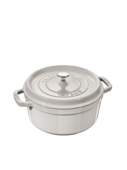 Staub La Cocotte 26cm Round Cast Iron, White Truffle