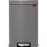 Brabantia NewIcon Pedal Bin, 12L Mineral Concrete Grey