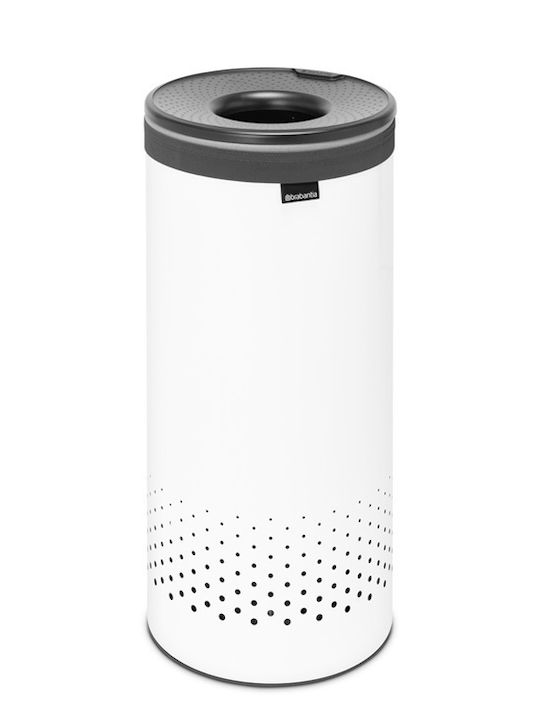 fixedratio_20230628121609_brabantia_1004178_kalathi_aplyton_plastiko_me_kapaki_leyko.jpeg Brabantia Laundry Bin, 35 L dark grey / white - Image 1