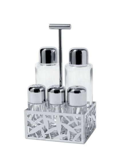 Alessi Cactus Condiment Set - oil,vinegar,S+P,spices MSA16