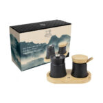 Peugeot Bali Fonte Pepper Mill Salt Cellar Tray 8cm BLACK