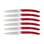 Laguiole Jean Dubost Knife Set 6 pcs., Acrylic Red