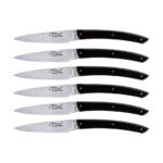 Laguiole Jean Dubost Knife Set 6 pcs., Acrylic Black