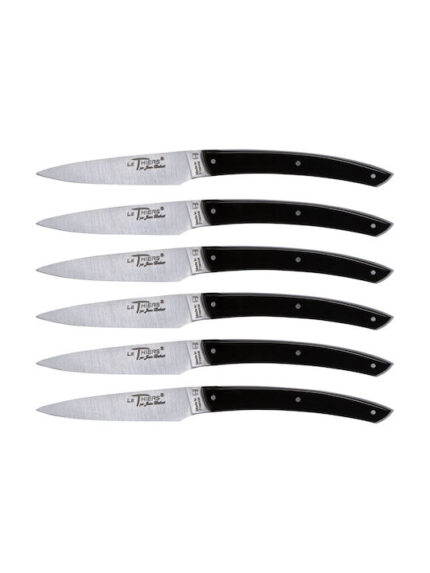 Laguiole Jean Dubost Knife Set 6 pcs., Acrylic Black
