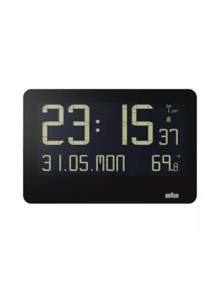 Braun BC 14 black Radio Wall Clock digital