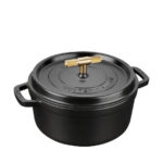 Staub La Cocotte Buster & Punch 24 cm round, Black, Cast Iron