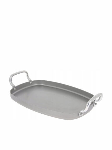 De Buyer Mineral B Rectangular Plancha Grill, 38x26 cm