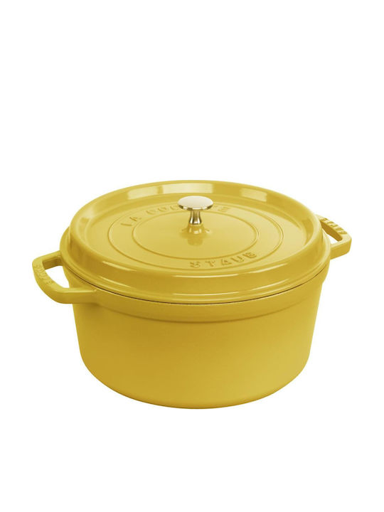 fixedratio_20260320113123_staub_la_cocotte_gastra_strogyli_mantemenia.jpeg Staub La Cocotte 24cm round, Citron, Cast Iron - Image 1