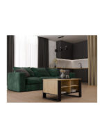 MODERN 4P ARTISAN COFFEE TABLE WITH BLACK LEGS