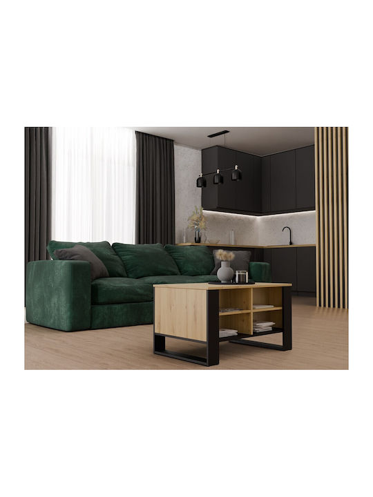 fixedratio_20260324153827_modern_table_4p_artisan_oak_black.jpeg MODERN 4P ARTISAN COFFEE TABLE WITH BLACK LEGS - Image 1